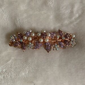 Embellished Hair Clip/Barrette | Rose Gold Base